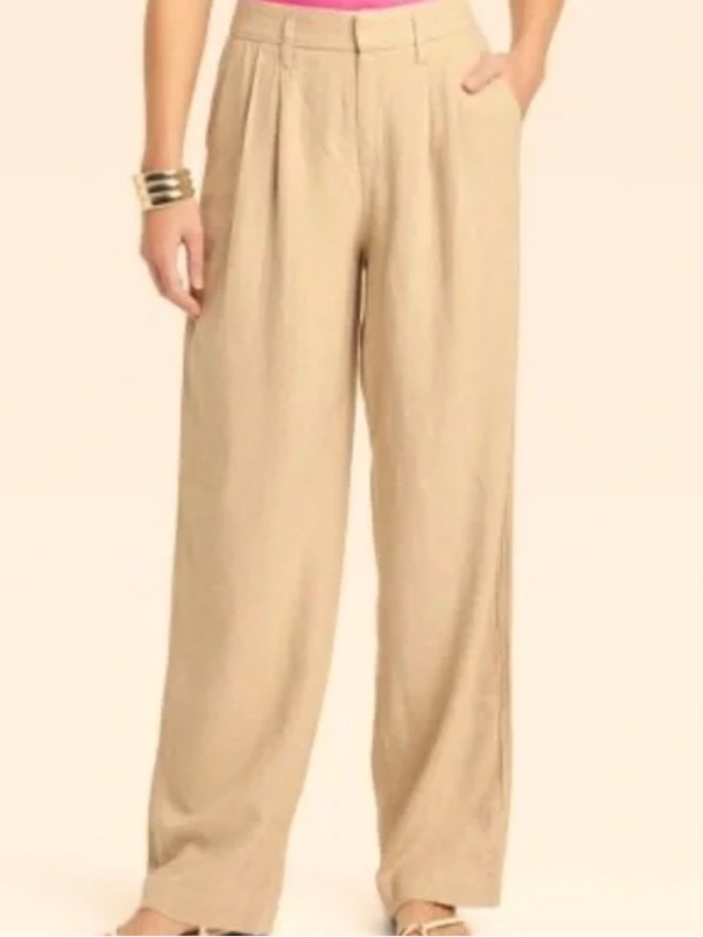 a new day Wide-Leg High-Rise Trousers in Sand